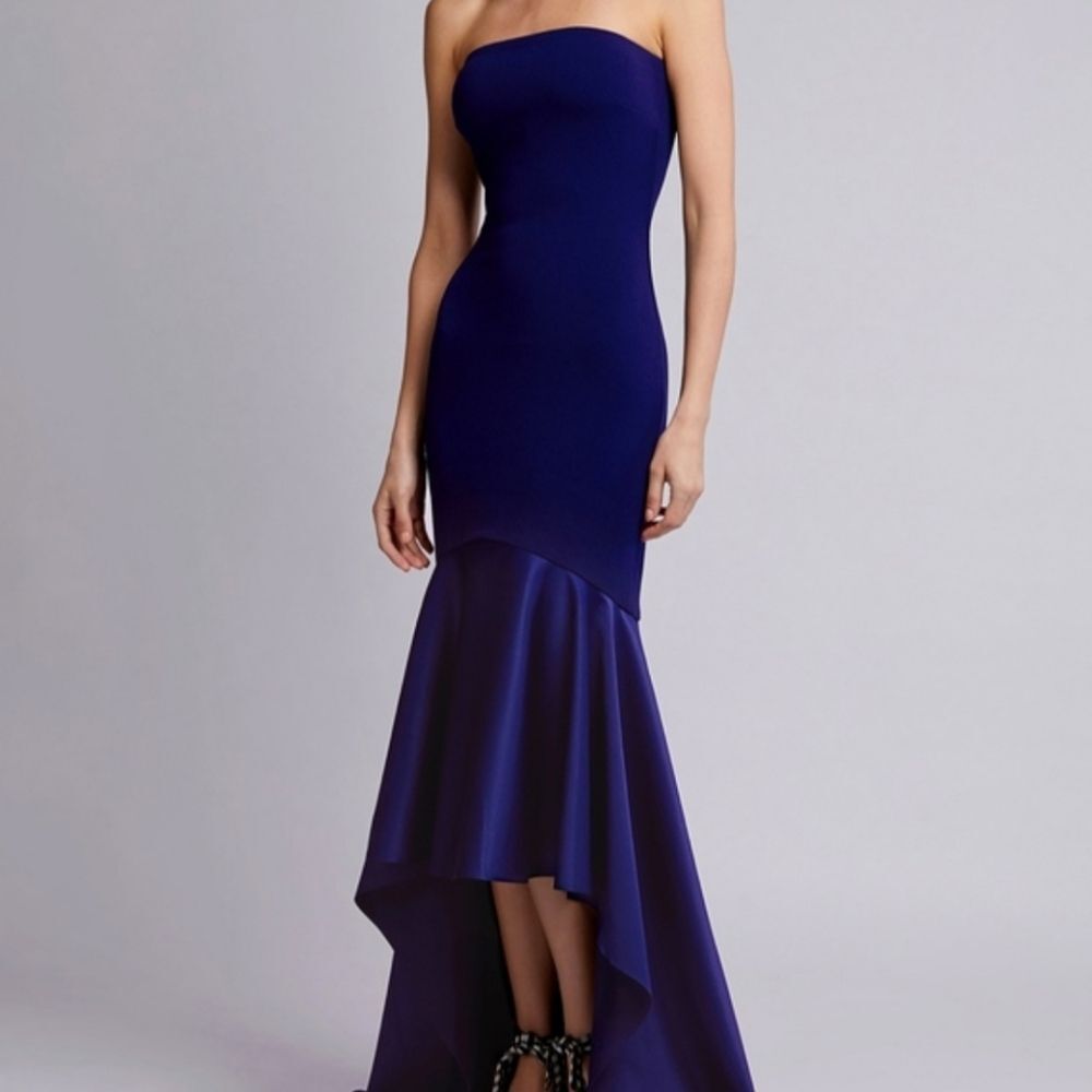 SOLACE LONDON Kerama Blue Strapless Formal Gown Size 4